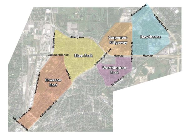 satellite map of neighborhood boundaries